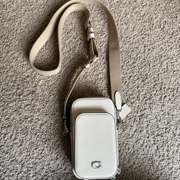 Coach Cream and Brown Leather Crossbody - Picture 1 of 4